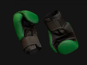 Boxing Gloves Green Military 3D Model