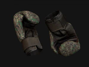 Boxing Gloves Green Military 3D Model