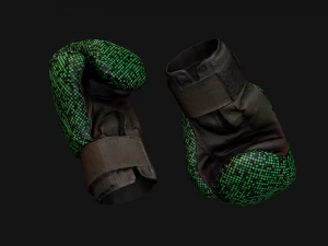 Boxing Gloves Green Military 3D Model