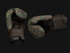 Boxing Gloves Green Military 3D Model