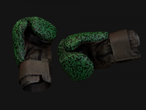 Boxing Gloves Green Military 3D Model