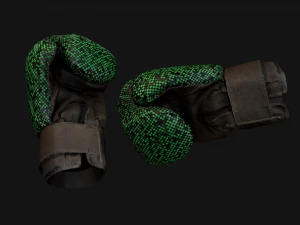 Boxing Gloves Green Military 3D Model