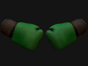 Boxing Gloves Green Military 3D Model