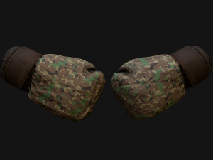 Boxing Gloves Green Military 3D Model