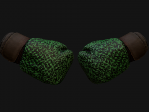 Boxing Gloves Green Military 3D Model