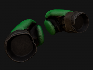 Boxing Gloves Green Military 3D Model