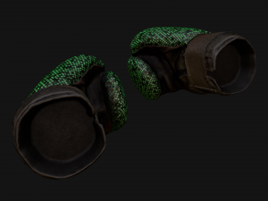 Boxing Gloves Green Military 3D Model