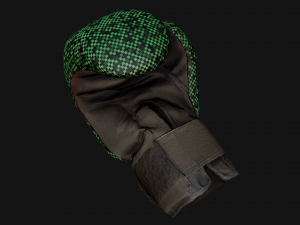 Boxing Gloves Green Military 3D Model