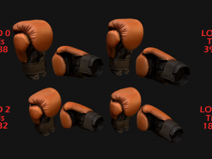 Boxing Gloves Orange Modelo 3D