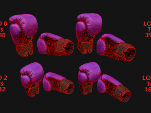 Boxing Gloves Purple Star 3D Модель