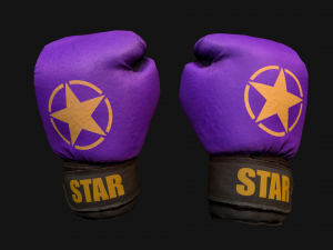 Boxing Gloves Purple Star 3D Модель