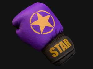 Boxing Gloves Purple Star 3D Модель