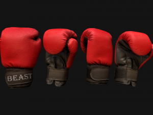 Boxing Gloves Red 3D Model