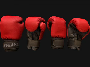 Boxing Gloves Red 3D Model