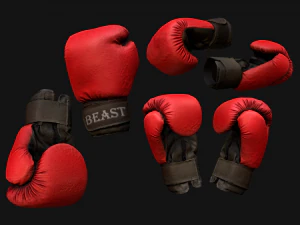 Boxing Gloves Red 3D Model