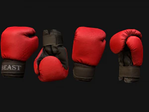 Boxing Gloves Red 3D Model