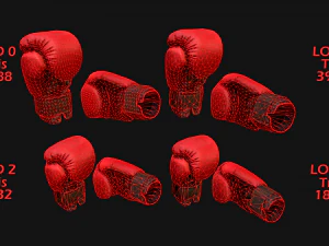 Boxing Gloves Red 3D Model