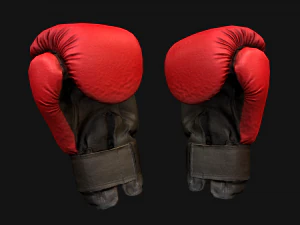 Boxing Gloves Red 3D Model