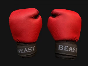 Boxing Gloves Red 3D Model