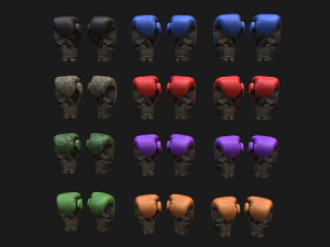 Boxing Gloves Pack 3D Model