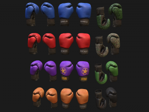 Boxing Gloves Pack 3D Model