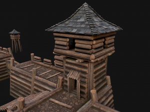 Medieval Wooden Fort Castle Constructor 3D Modell