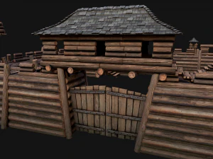 Medieval Wooden Fort Castle Constructor 3D Model