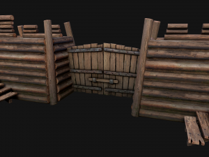 Medieval Wooden Fort Castle Constructor 3D Modell