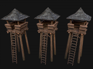 Medieval Wooden Fort Castle Constructor 3D Modell