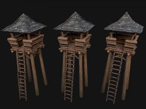 Medieval Wooden Fort Castle Constructor 3D Model