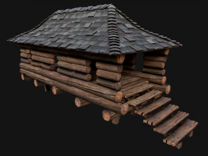 Medieval Wooden Fort Castle Constructor 3D Model