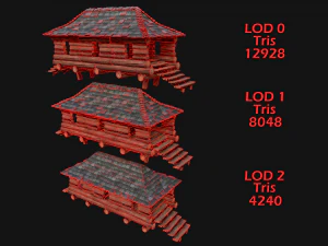 Medieval Wooden Fort Castle Constructor 3D Model