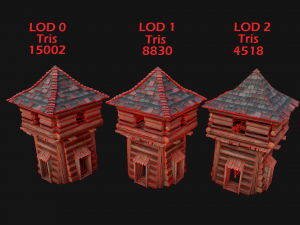 Medieval Wooden Fort Castle Constructor 3D Modell
