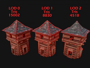 Medieval Wooden Fort Castle Constructor 3D Model