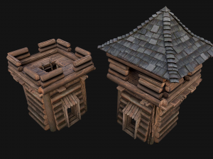 Medieval Wooden Fort Castle Constructor 3D Modell