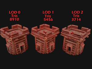 Medieval Wooden Fort Castle Constructor 3D Model