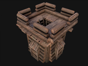 Medieval Wooden Fort Castle Constructor 3D Modell