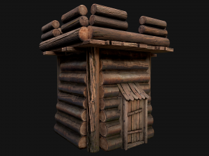 Medieval Wooden Fort Castle Constructor 3D Modell