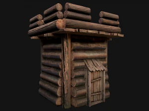 Medieval Wooden Fort Castle Constructor 3D Model