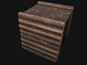 Medieval Wooden Fort Castle Constructor 3D Model