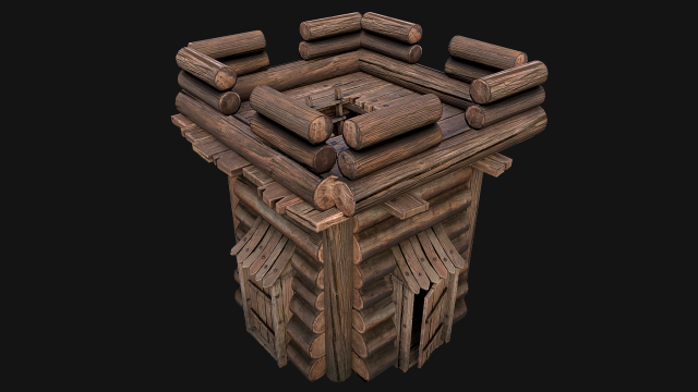 Medieval Wooden Tower Modelo 3D .c4d .max .obj .3ds .fbx .stl .blend 