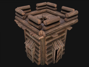 Medieval Wooden Tower Model 3D
