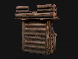 Medieval Wooden Tower Modelo 3D