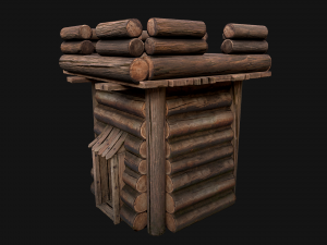 Medieval Wooden Tower Modelo 3D