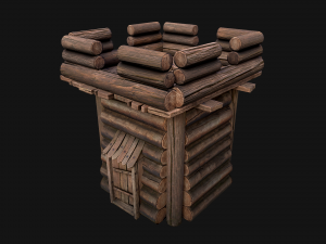 Medieval Wooden Tower Modelo 3D