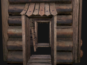 Medieval Wooden Tower with Roof Model 3D