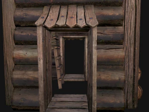 Medieval Wooden Tower with Roof 3D Model