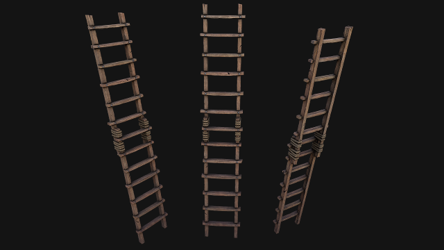 Ladder 3D Model .c4d .max .obj .3ds .fbx .stl .blend 