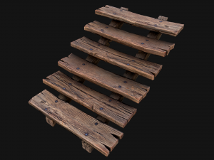 Medieval Wooden Stairs threshold 3D मॉडल