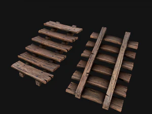 Medieval Wooden Stairs threshold 3D Model
